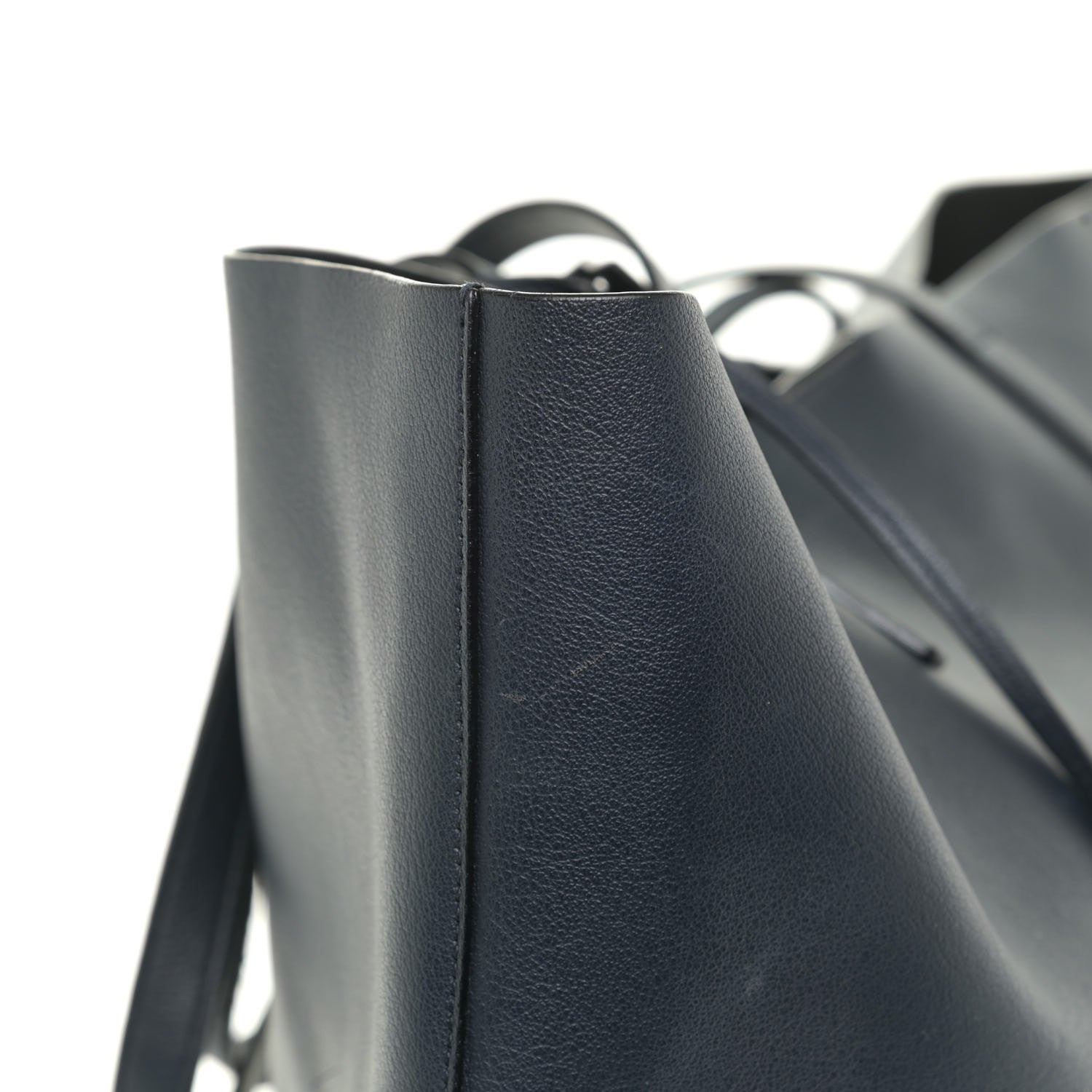 Saint Laurent Calfskin Large Shopping Tote Navy Blue 19 of 27