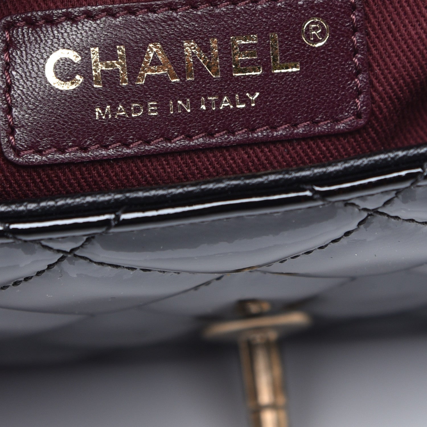 Chanel Patent Goatskin Quilted Medium CC Eyelet Flap Black 6 of 9