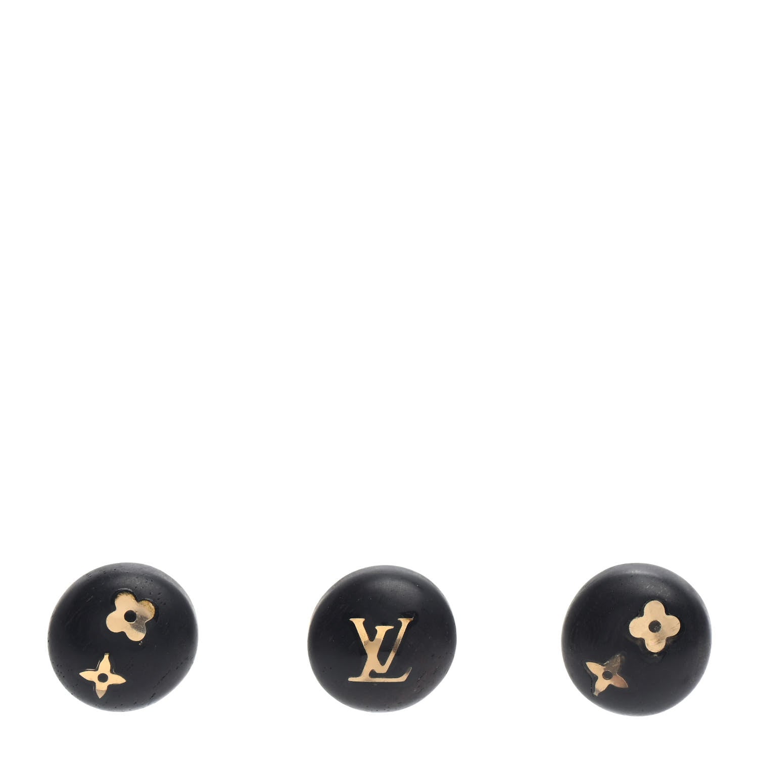 Louis Vuitton Tiger Wood Brass Silvania Stud Earrings 1 of 4