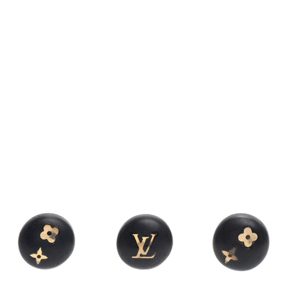 Louis Vuitton Tiger Wood Brass Silvania Stud Earrings 1 of 4