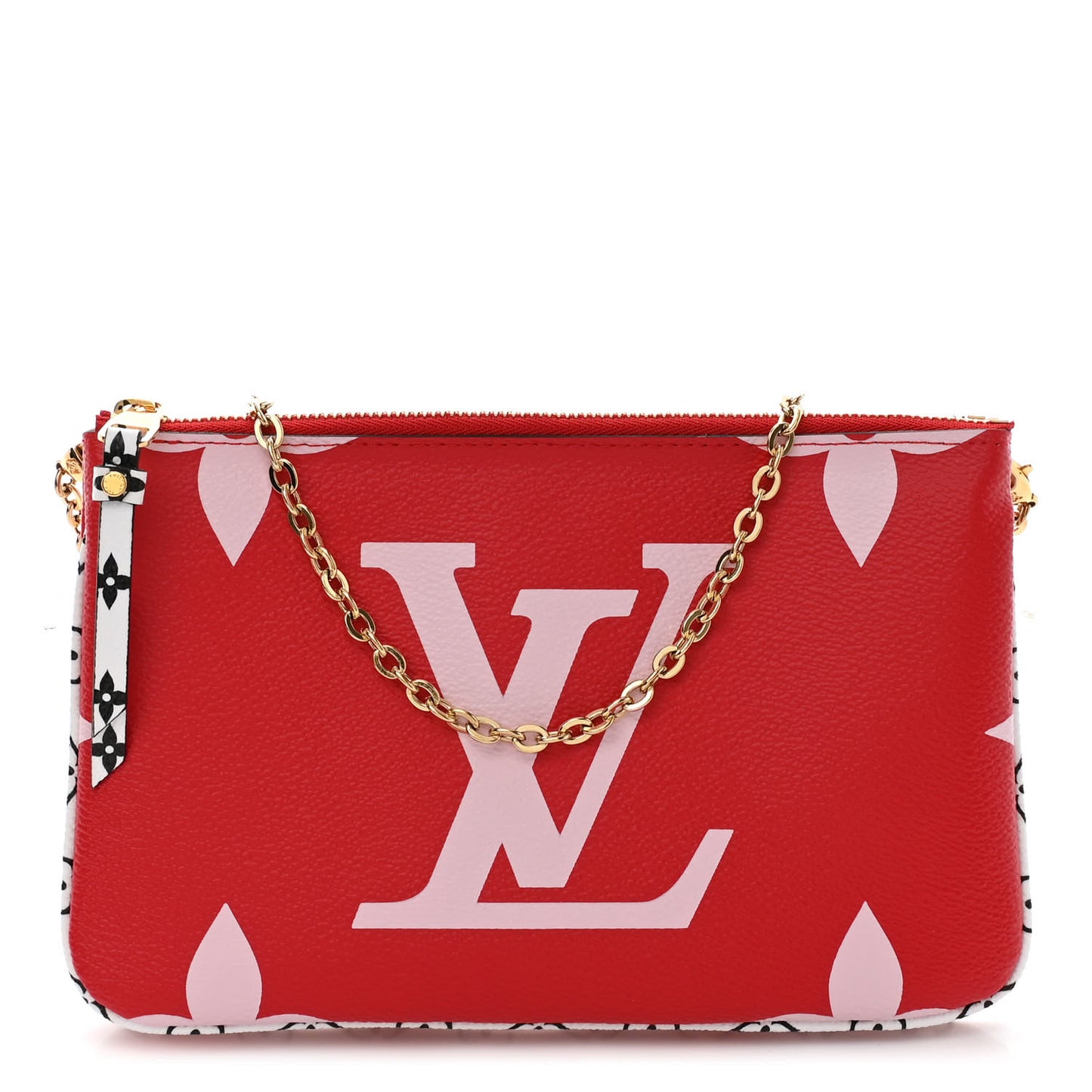 Monogram Giant Double Zip Pochette Rouge