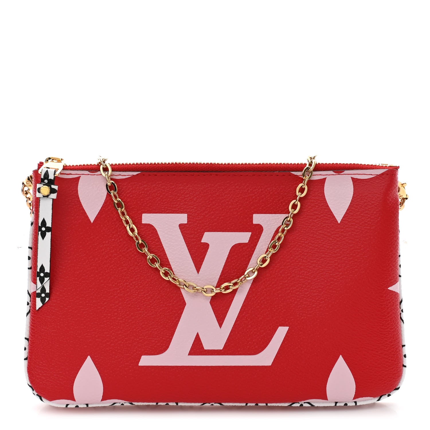 Louis Vuitton Monogram Giant Double Zip Pochette Rouge 1 of 9