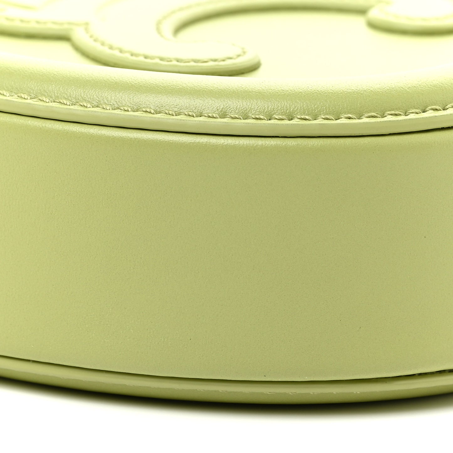 Smooth Calfskin Cuir Small Triomphe Oval Purse Crossbody Light Jade