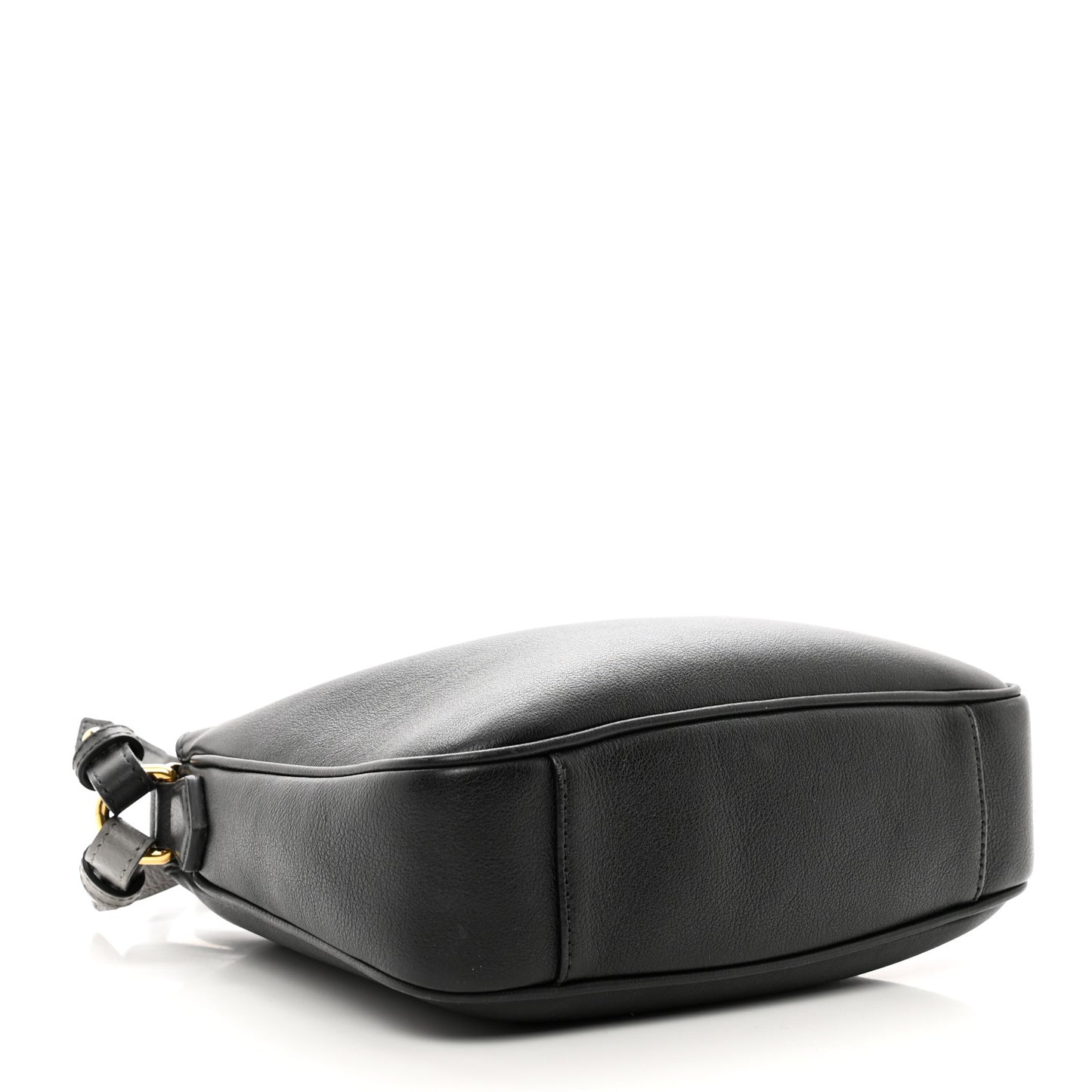 Softy Wonka Textured Dollar Calfskin Small Diana Bamboo Shoulder Bag Black
