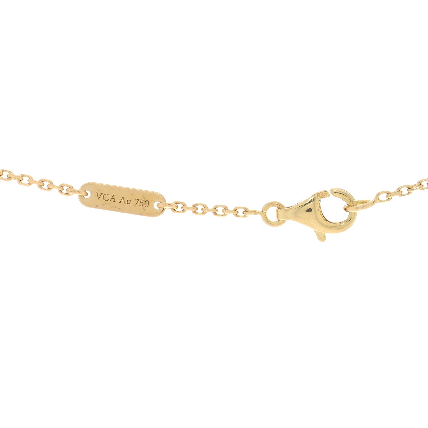Van Cleef & Arpels 18K Yellow Gold Mother of Pearl Vintage Alhambra Pendant Necklace 4 of 4