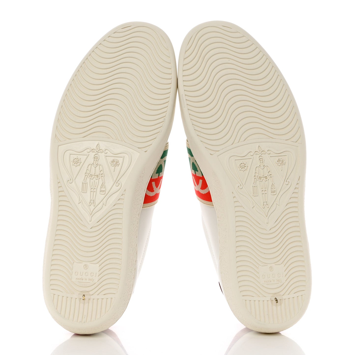 Calfskin Web Interlocking G Mens Ace Sneakers 9 White