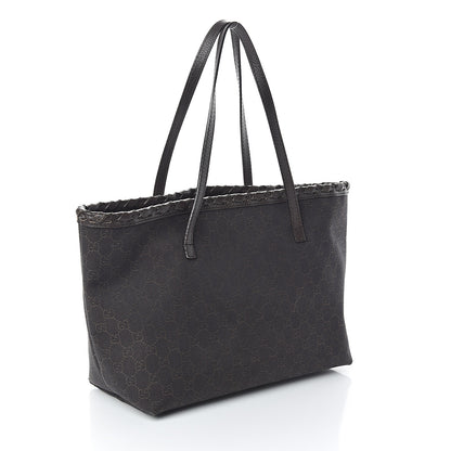 Gucci Monogram Peggy Braided Tote Black 2 of 8