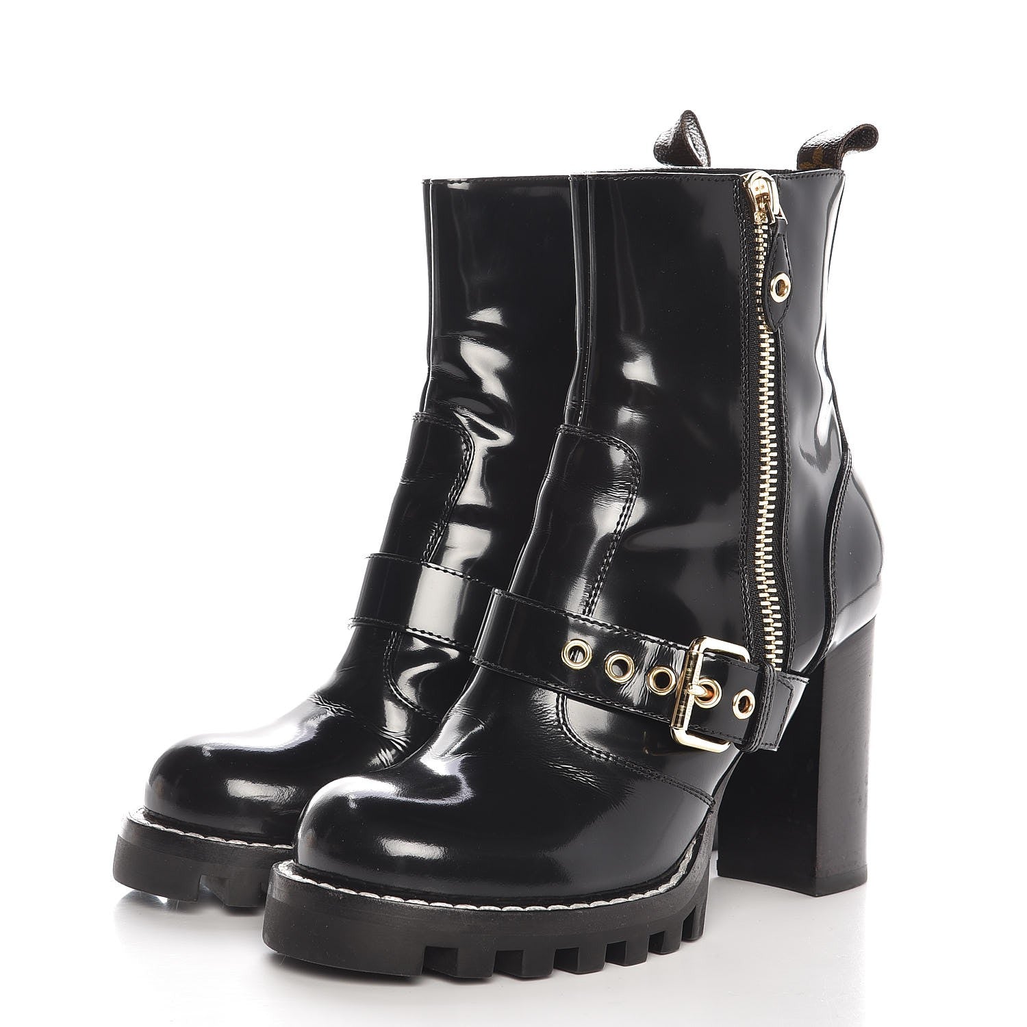 Louis Vuitton Patent Calfskin Star Trail Ankle Boots 39 Black 3 of 7