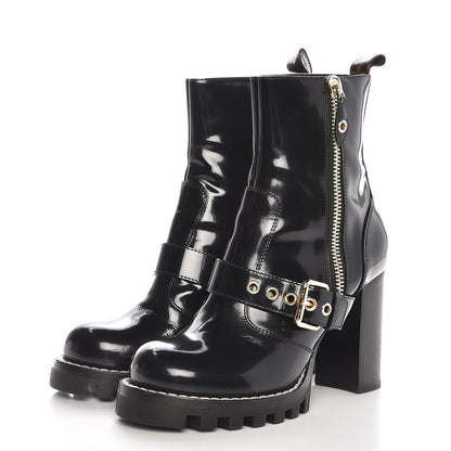 Louis Vuitton Patent Calfskin Star Trail Ankle Boots 39 Black 3 of 7