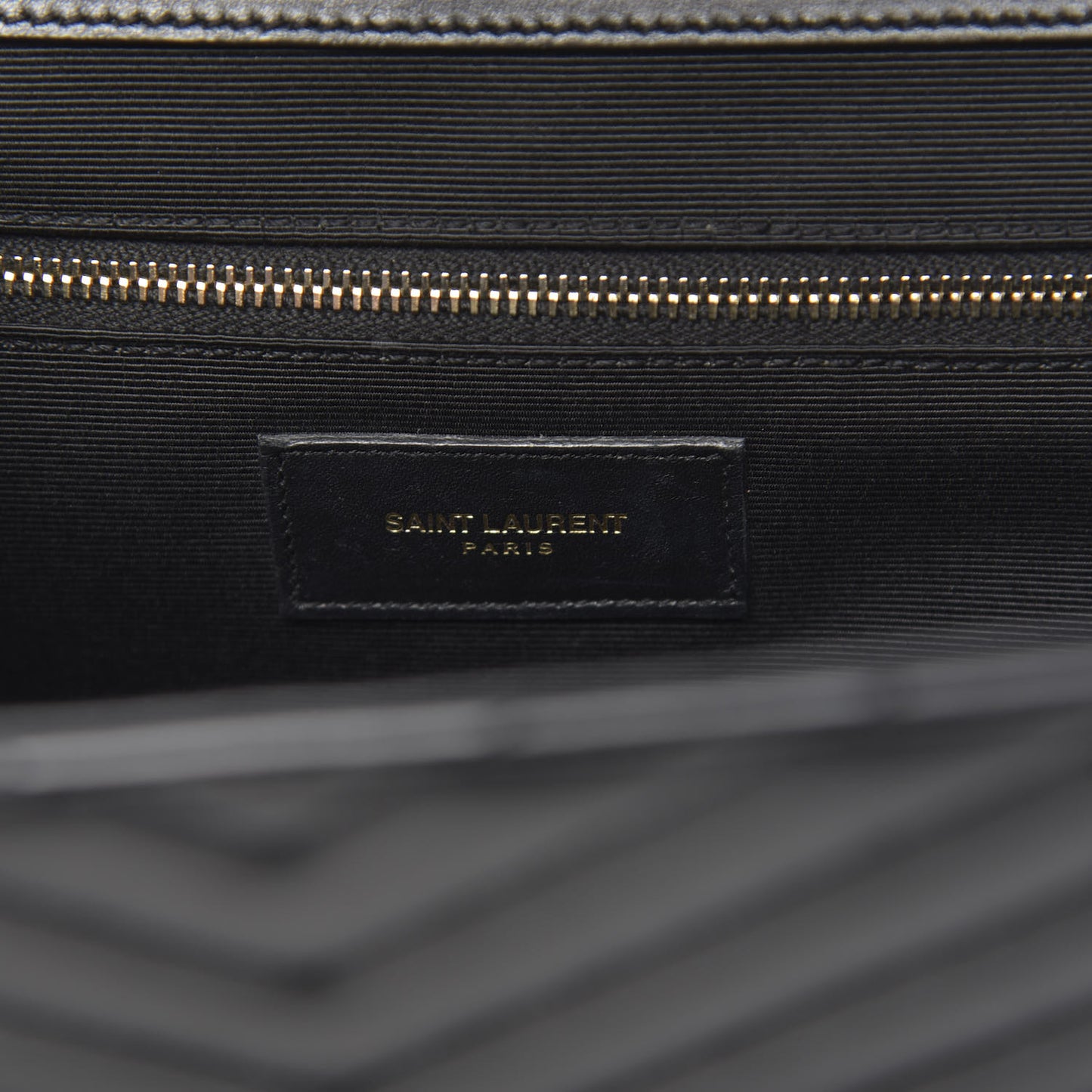 Smooth Calfskin Matelasse Chevron Large Monogram Satchel Black