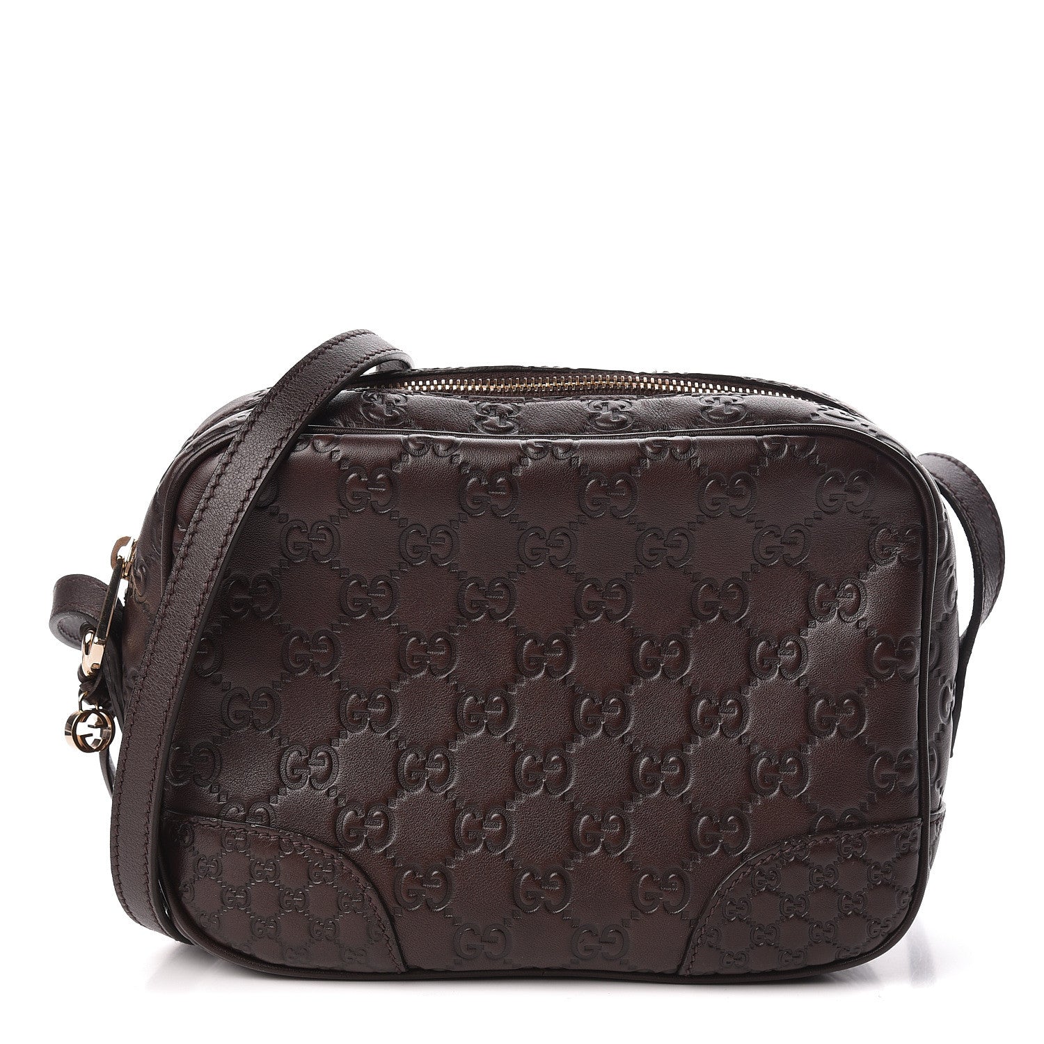 Gucci Guccissima Mini Bree Messenger Bag Chocolate 1 of 10