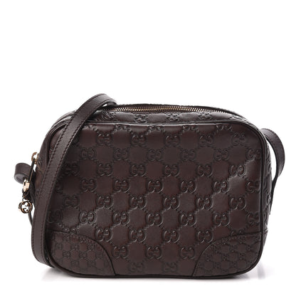 Gucci Guccissima Mini Bree Messenger Bag Chocolate 1 of 10