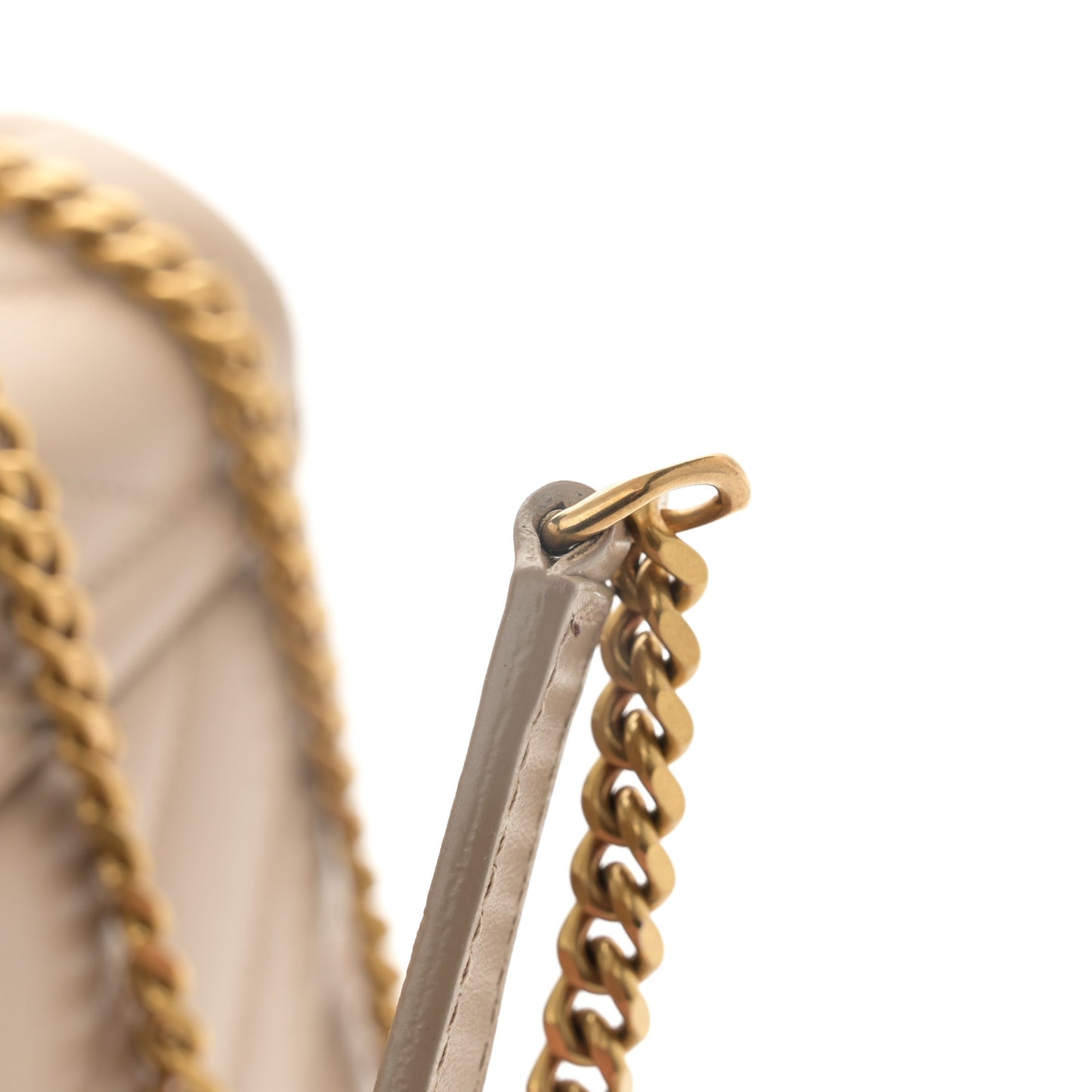 Calfskin Y Quilted Monogram Small Loulou Chain Satchel Dark Beige