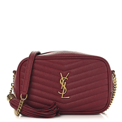 Saint Laurent Grain De Poudre Matelasse Monogram Mini Lou Camera Bag Opyum Red 1 of 11