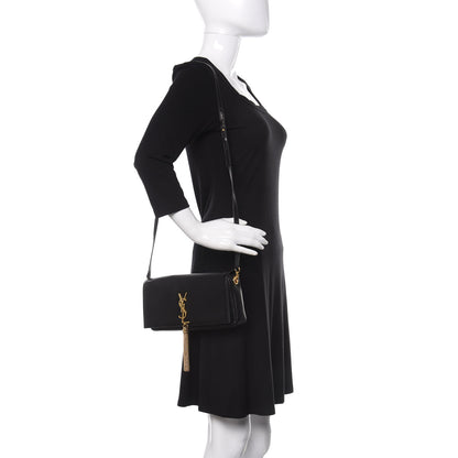 Saint Laurent Lambskin Monogram Tassel Kate 99 Black 2 of 12