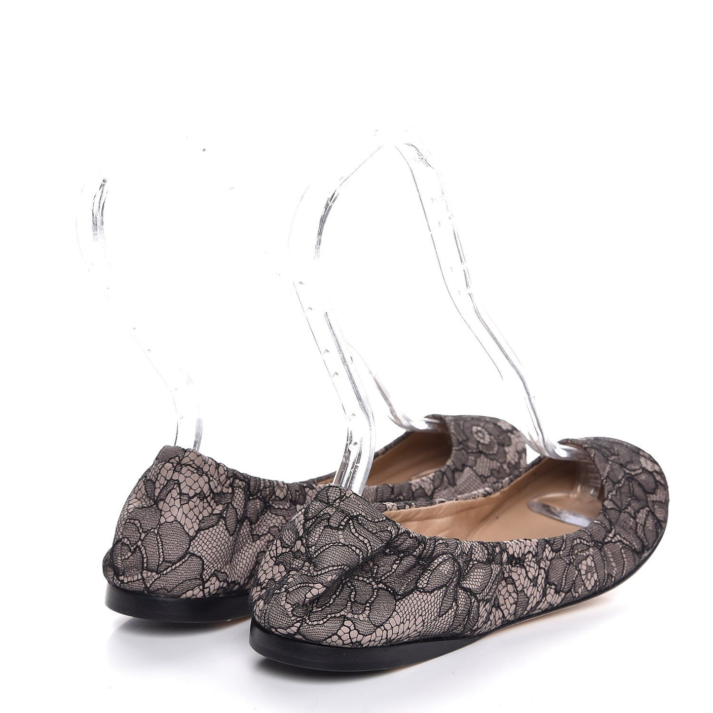 Lace Ballerina Flats 40 Black