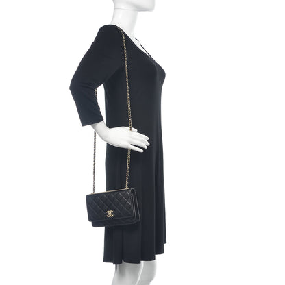 Chanel Lambskin Quilted Trendy CC Wallet On Chain WOC Black 2 of 16