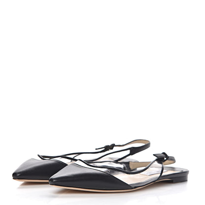 Jimmy Choo Kid PVC Erin Slingback Flats 39 Black 3 of 10