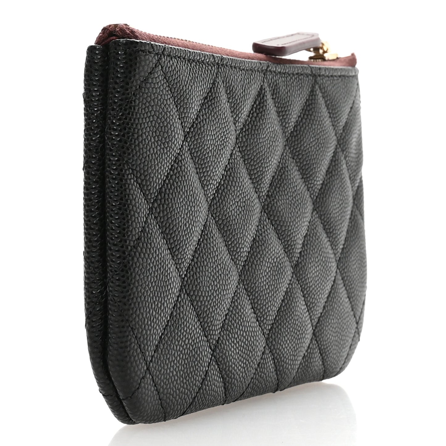 Caviar Quilted Small Cosmetic Case Black