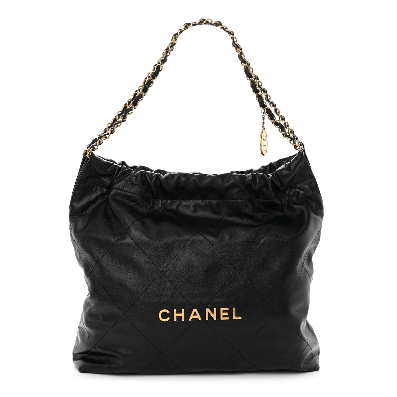 Chanel Shiny Calfskin Quilted Chanel 22 Black 1 of 11