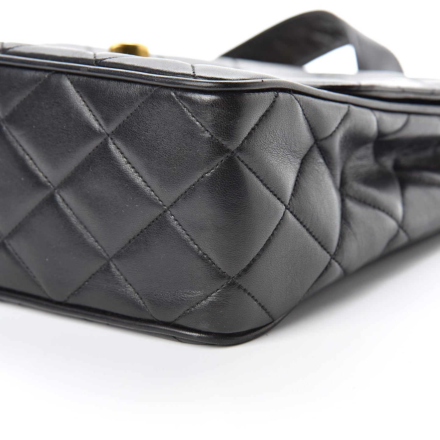 Lambskin Quilted Single Flap Black