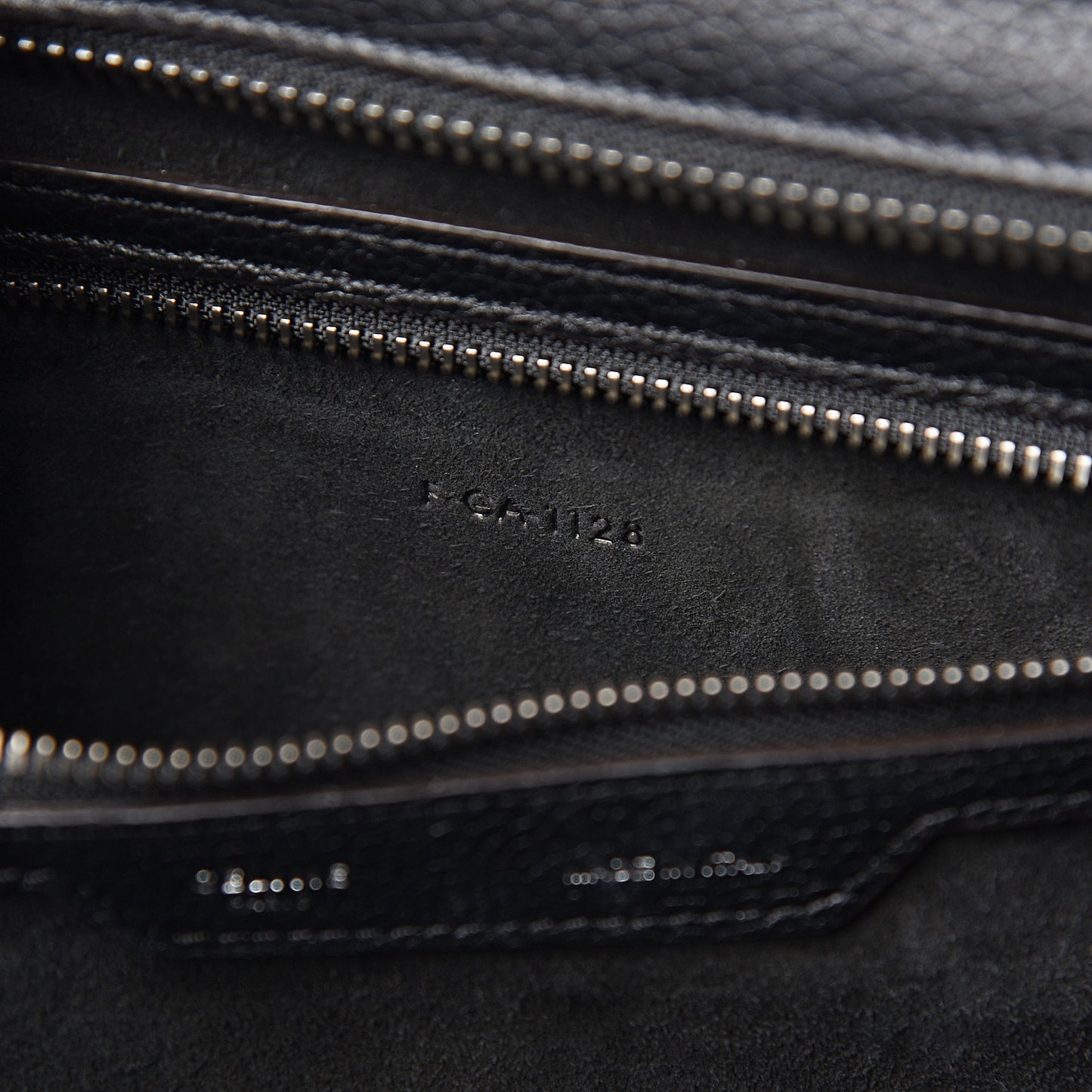 Drummed Calfskin Mini Luggage Black