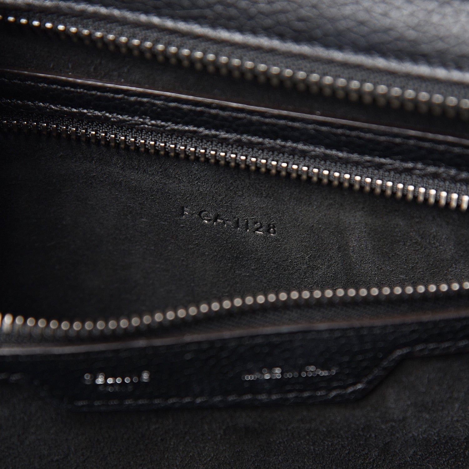 Celine Drummed Calfskin Mini Luggage Black 5 of 10