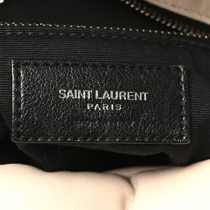 Saint Laurent Lambskin Quilted Medium Loulou Puffer Monogram Chain Satchel Crema Soft 6 of 10