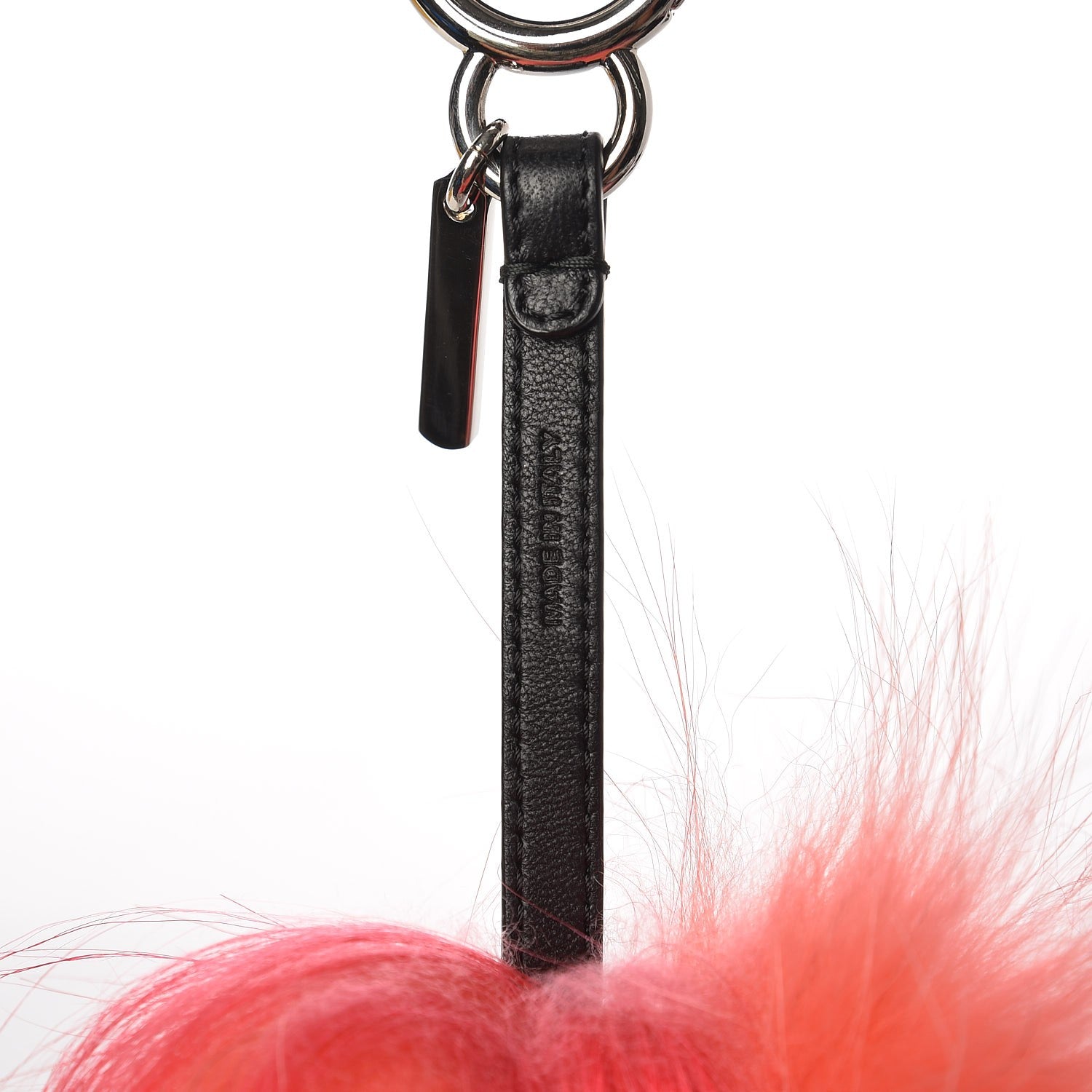 Fendi Lambskin Goat Fur Studded Punkarlito Bag Charm Azalea 3 of 4