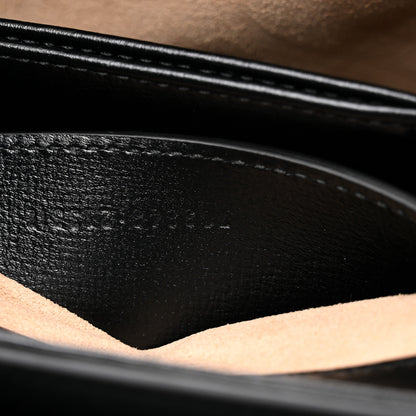 Gucci Glazed Textured Calfskin Mini Horsebit 1955 Top Handle Flap Bag Black 7 of 10