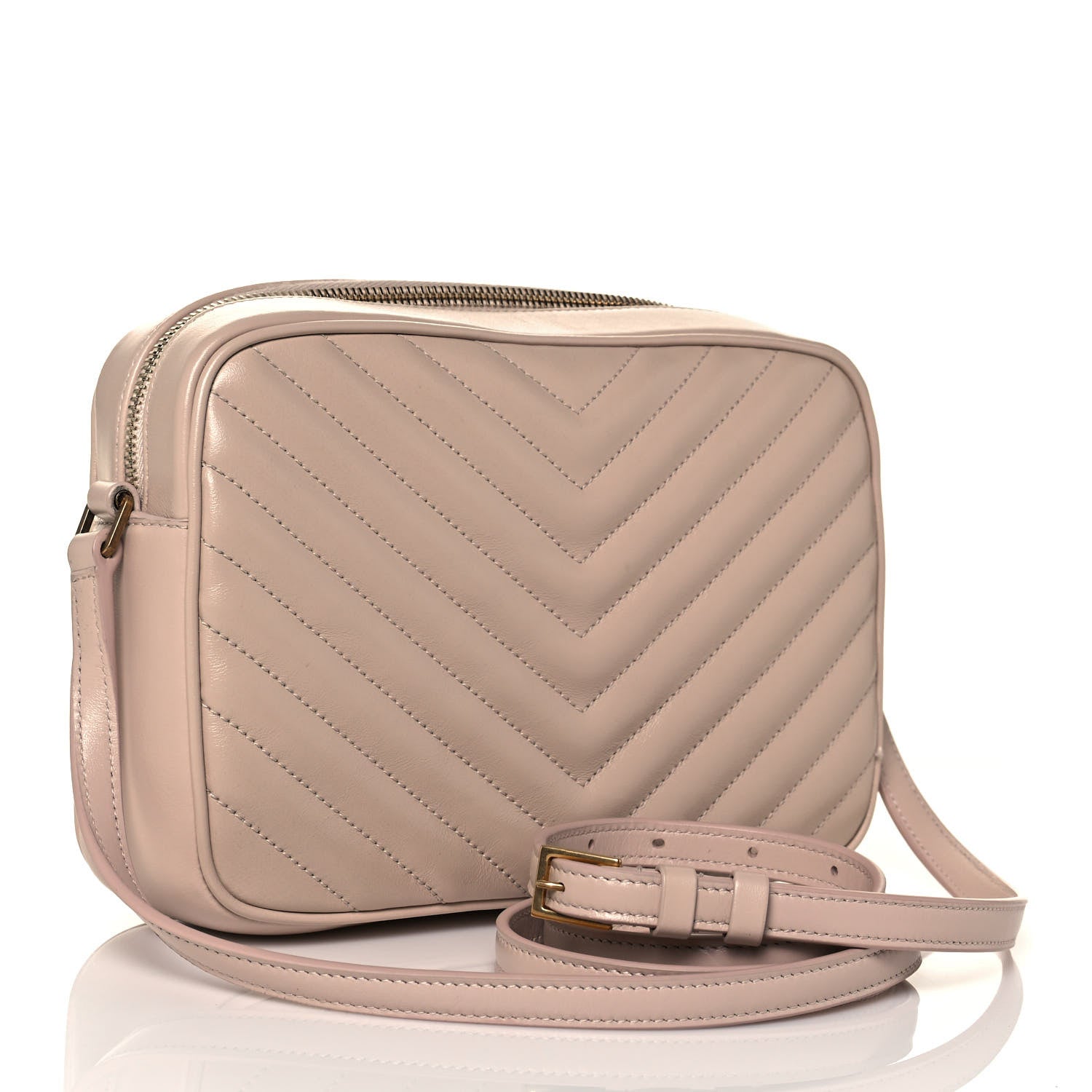 Saint Laurent Calfskin Matelasse Monogram Lou Camera Bag Washed Light Pink 3 of 14
