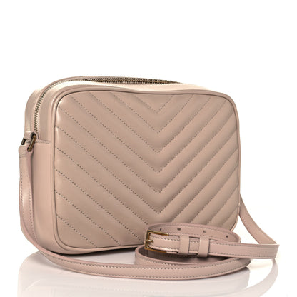 Saint Laurent Calfskin Matelasse Monogram Lou Camera Bag Washed Light Pink 3 of 14