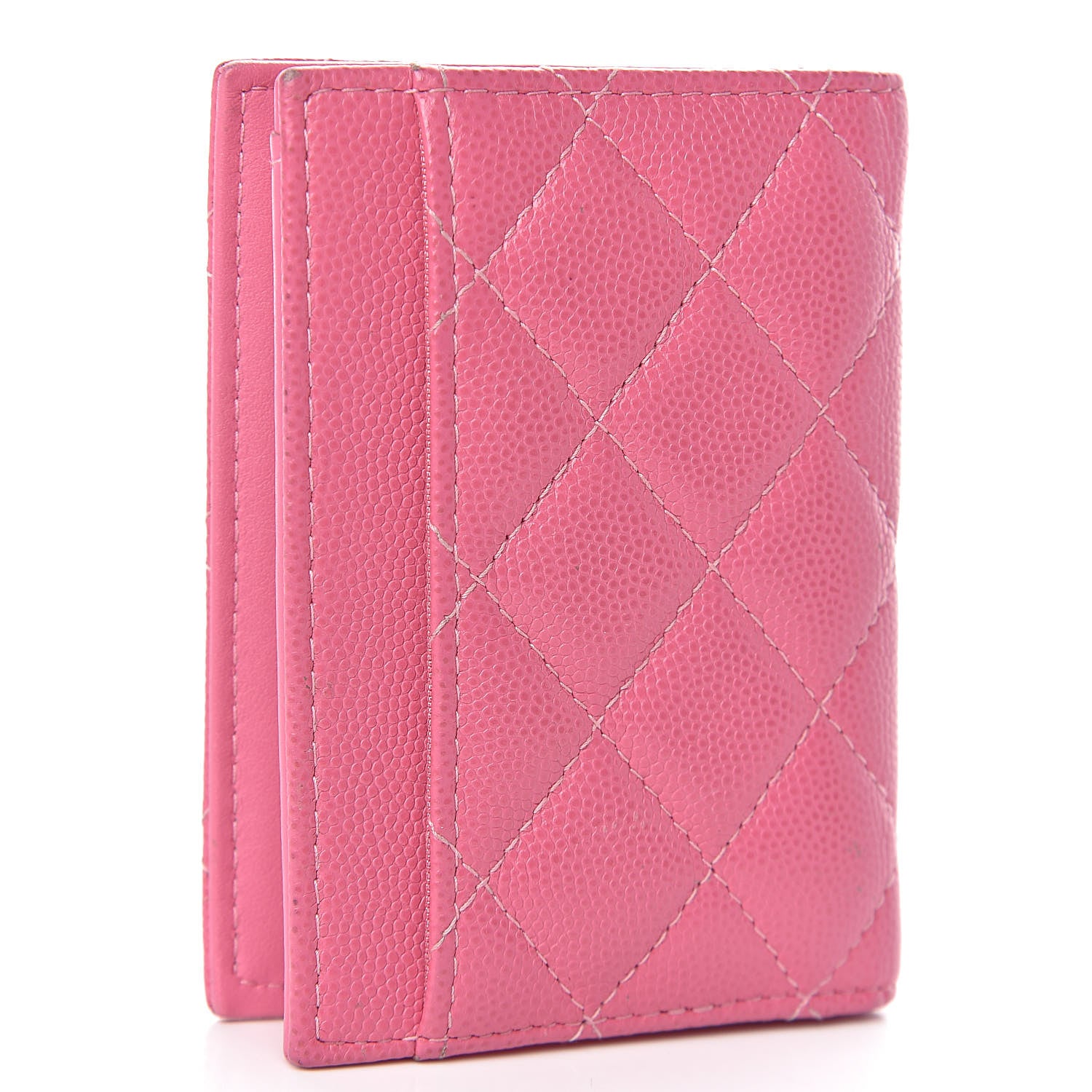 Chanel Caviar Quilted Card Holder Wallet Pink 3 of 15