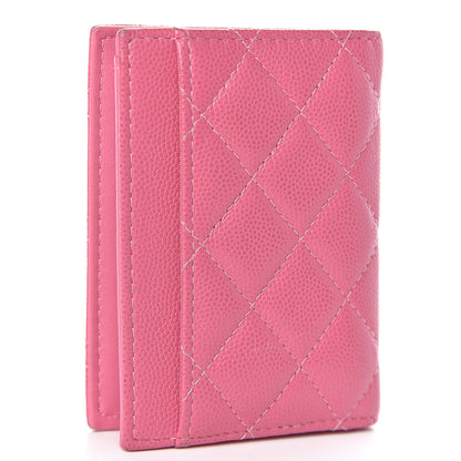 Chanel Caviar Quilted Card Holder Wallet Pink 3 of 15