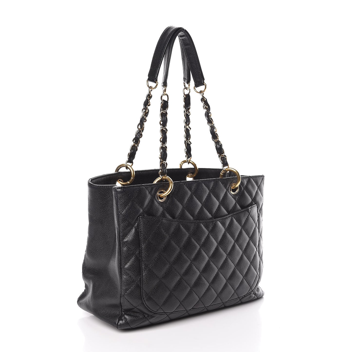 Caviar Quilted Grand Shopping Tote GST Black