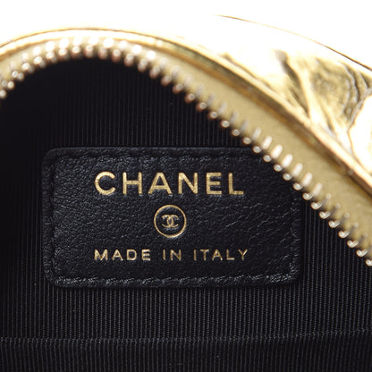 Chanel Metallic Calfskin Crocodile Embossed Cocodile Round Clutch with Chain Gold 6 of 8