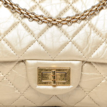 Chanel Metallic Aged Calfskin Quilted 2.55 Reissue Flap Light Gold 11 of 11