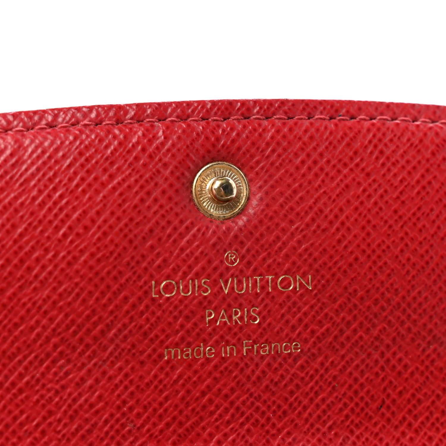 Louis Vuitton Damier Ebene Emilie Wallet Red 6 of 9
