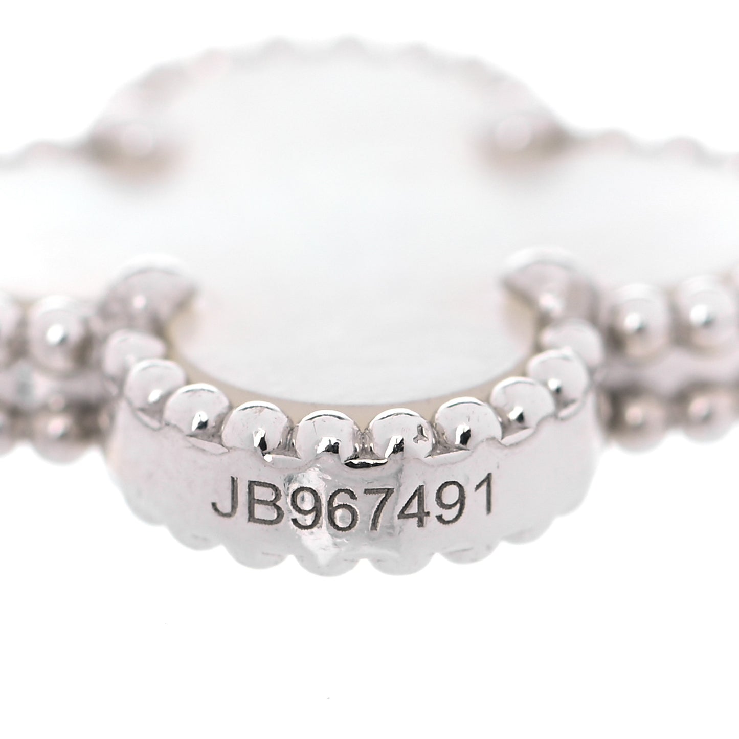 18K White Gold Mother of Pearl 5 Motifs Vintage Alhambra Bracelet