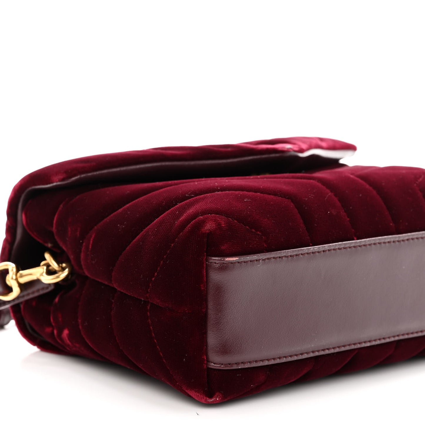 Velvet Y Quilted Monogram Toy Loulou Crossbody Bag French Burgundy