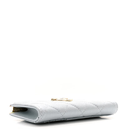 Chanel Caviar Quilted CC Zip Around Card Holder Grey 4 of 11