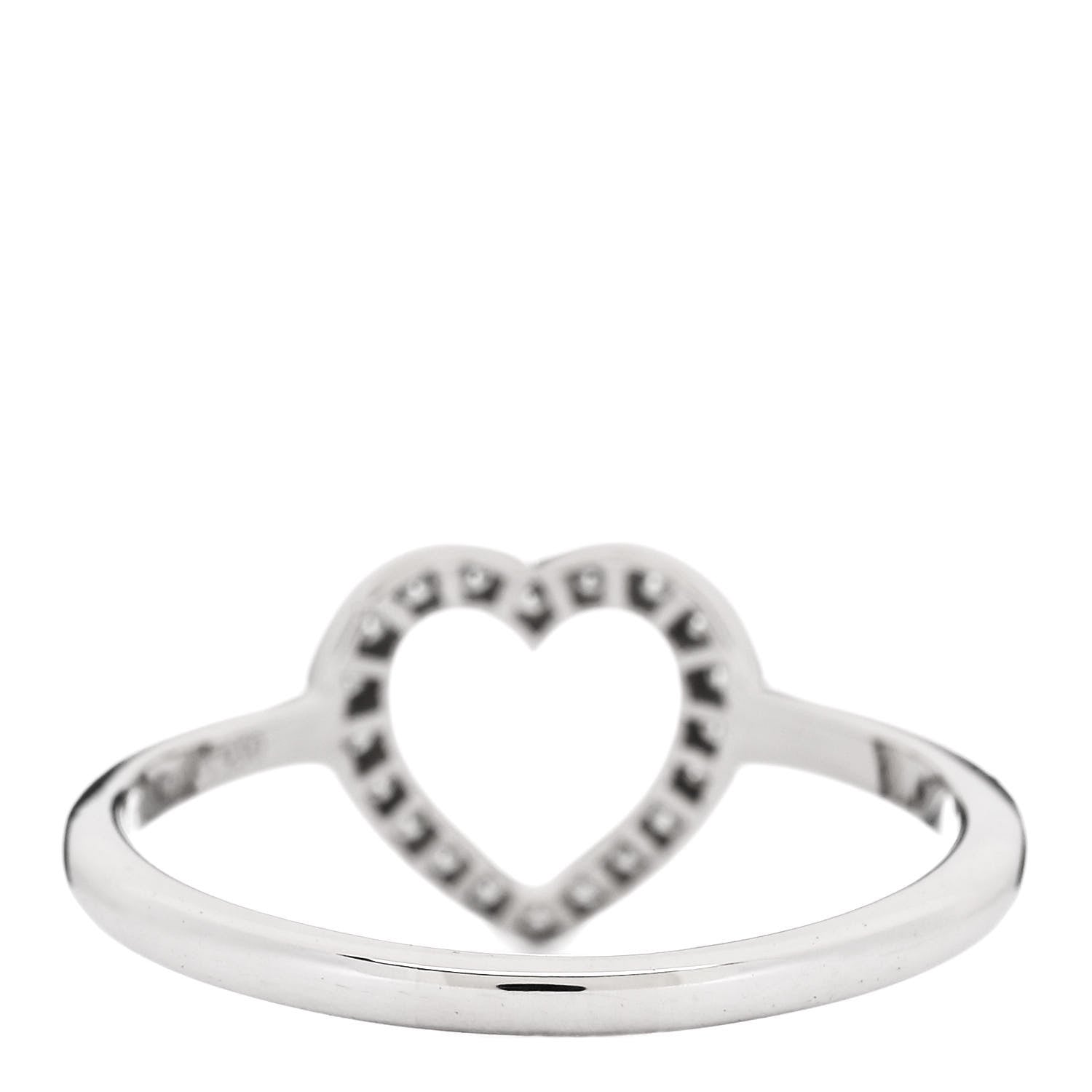 Tiffany Platinum Diamond Heart Ring 51 5.75 3 of 4