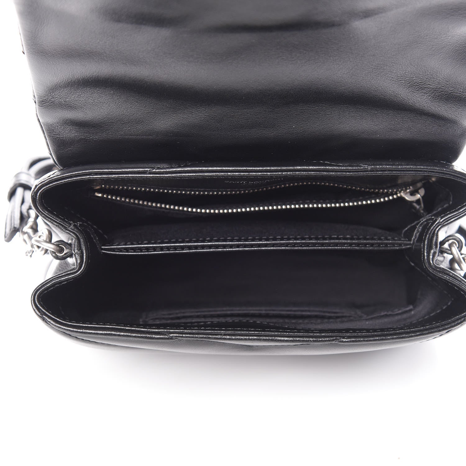 Saint Laurent Calfskin Y Quilted Monogram Toy Loulou Crossbody Bag Black 5 of 12