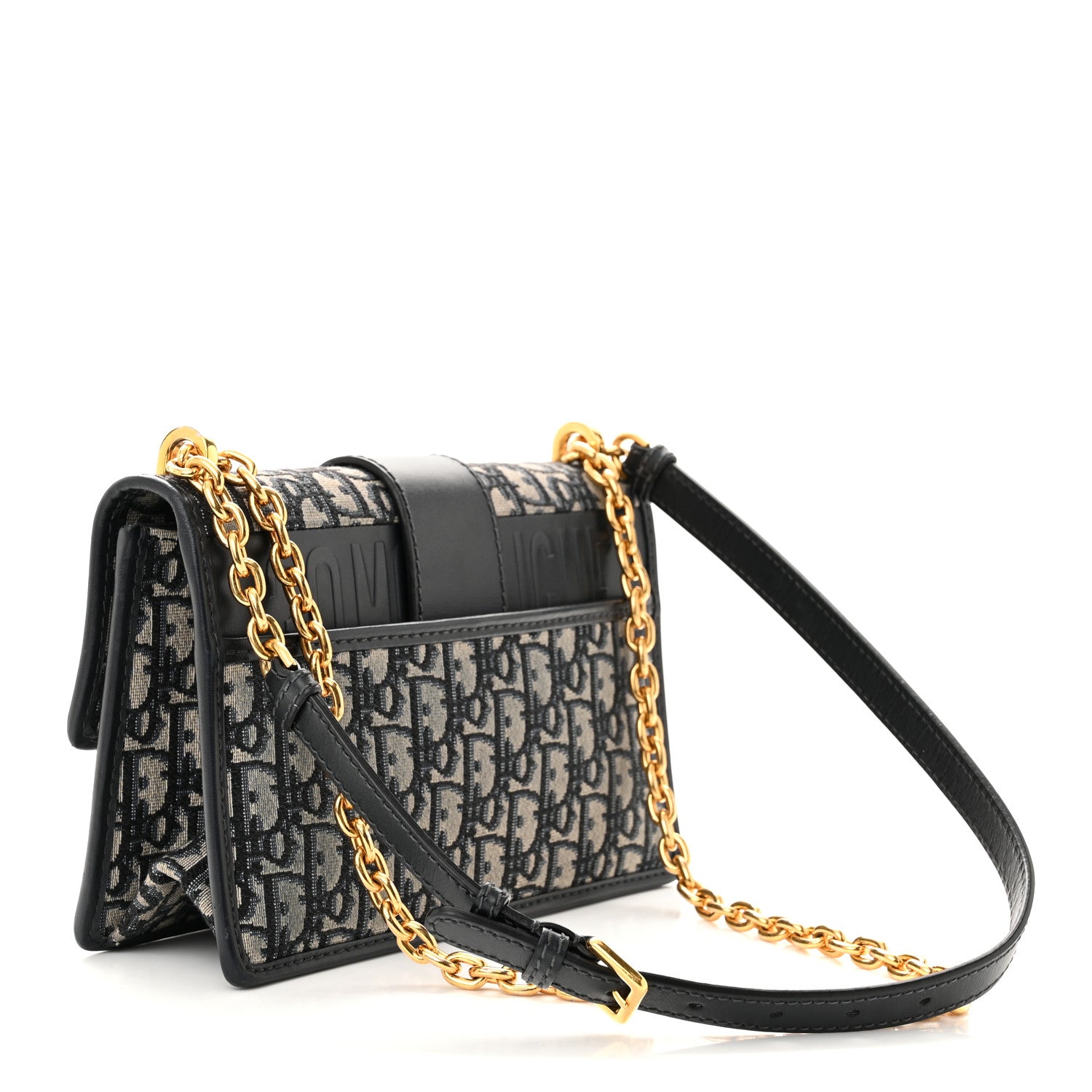 Christian Dior Oblique 30 Montaigne Chain Flap Bag Blue 3 of 10