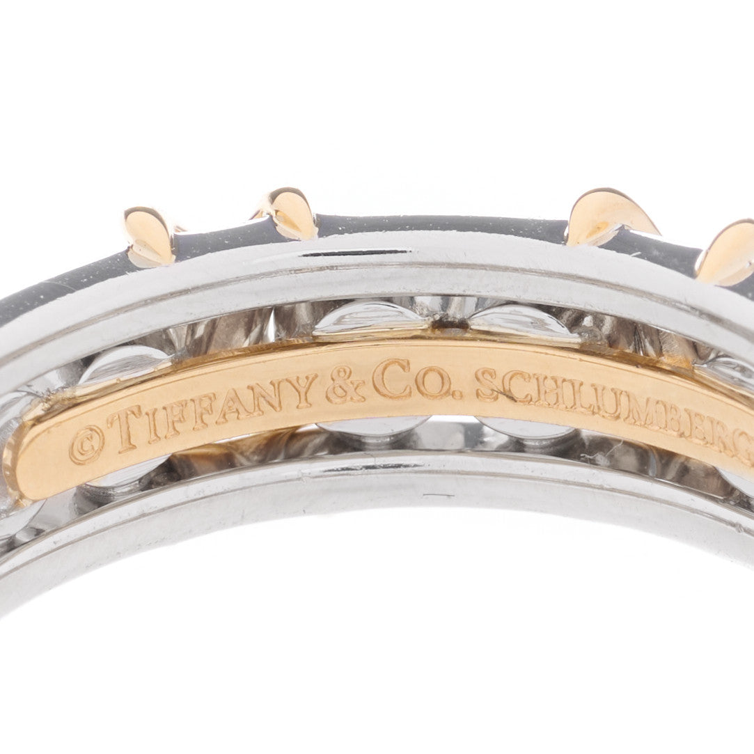 Platinum 18K Yellow Gold Diamond Schlumberger Sixteen Stone Ring 53 6.5