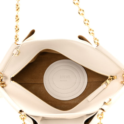 Loewe Shiny Nappa Calfskin Small Paseo Bag With Chain Soft White 5 of 9