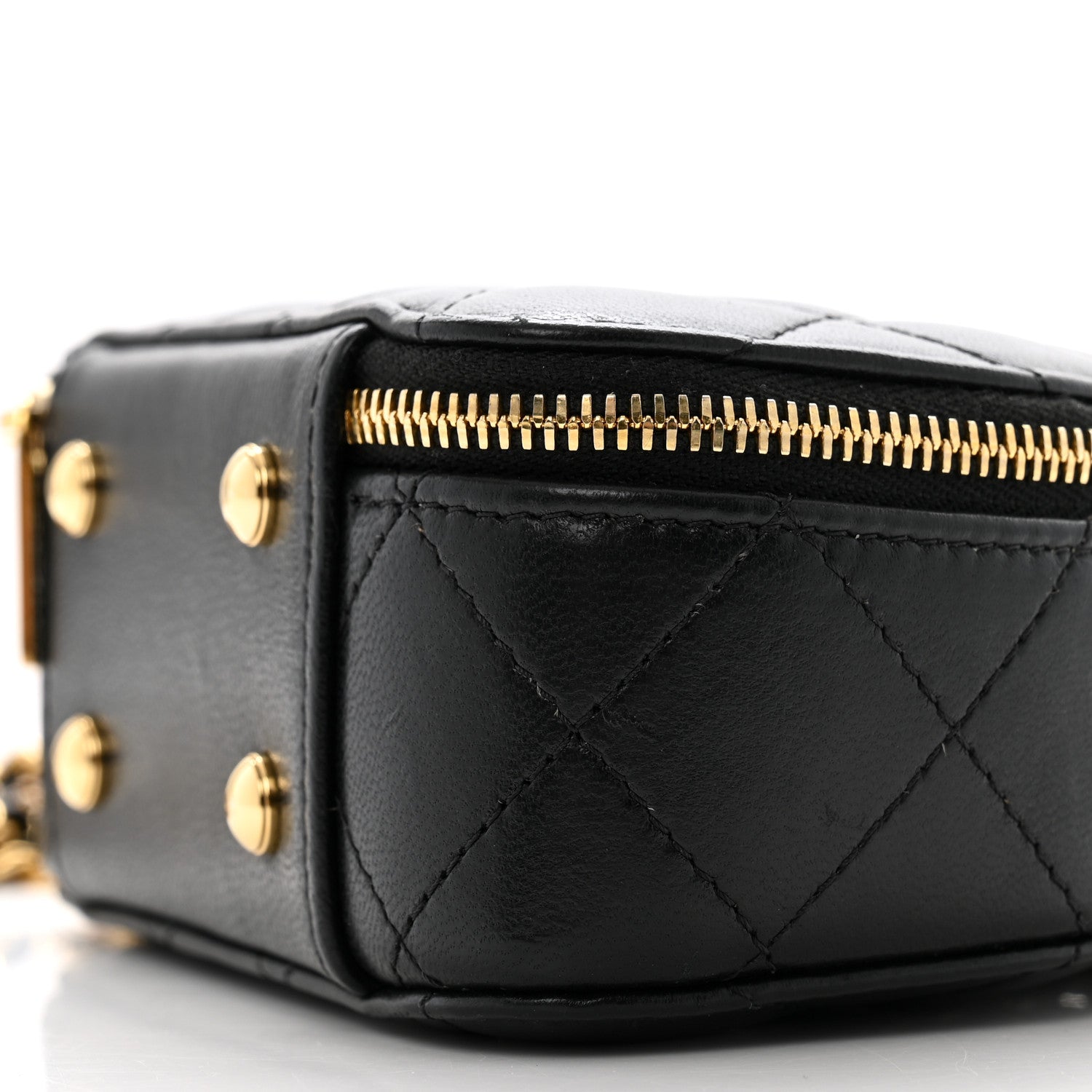 Chanel Lambskin Quilted Mini Chic Riviera Top Handle Vanity Case Black 10 of 11