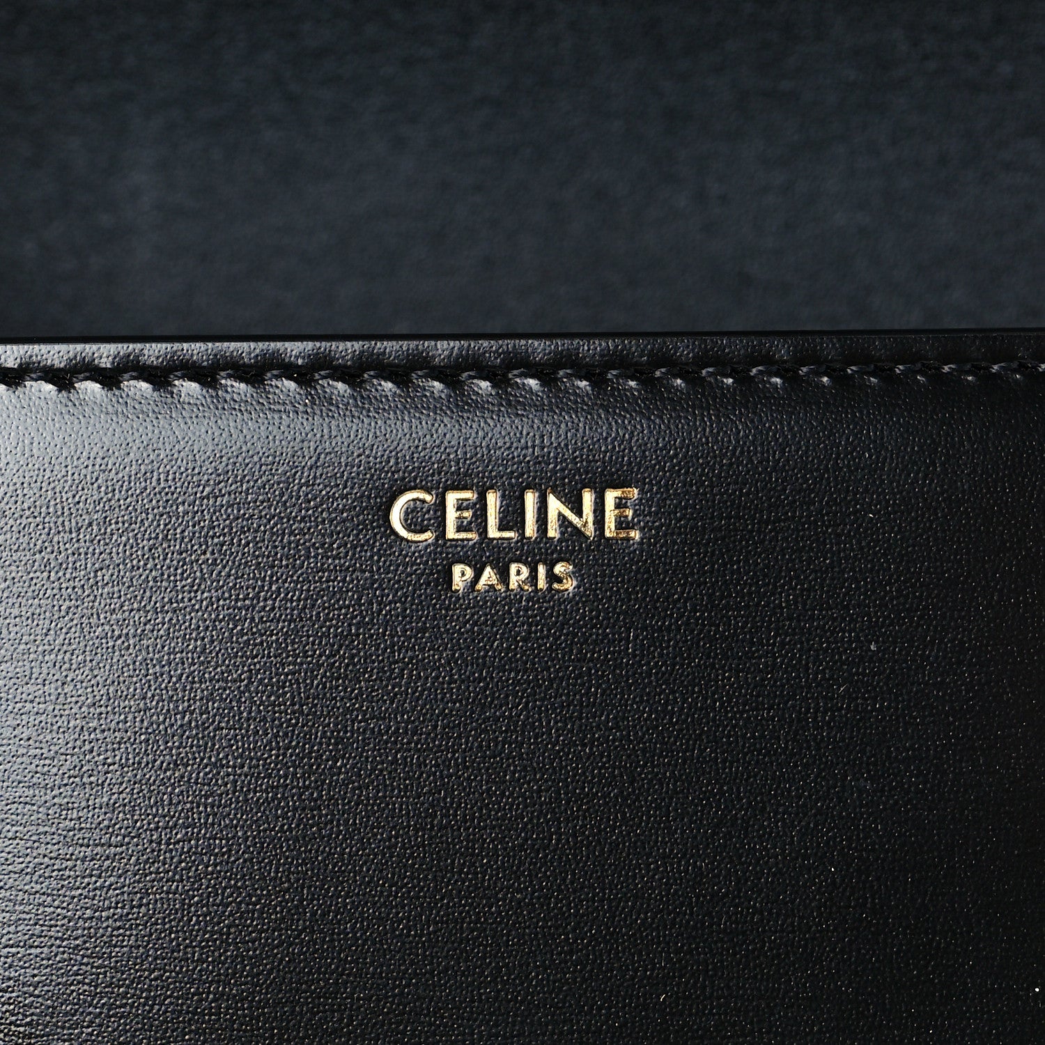 Celine Shiny Calfskin Triomphe Shoulder Bag Black 6 of 9