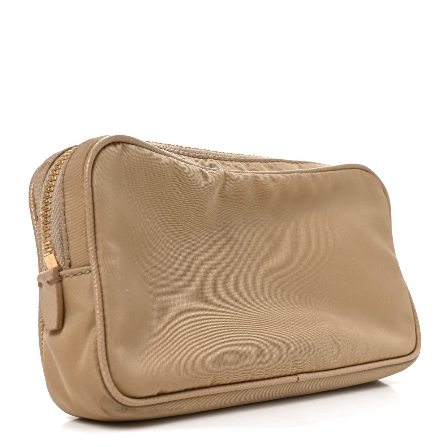 Re-Nylon Vela Saffiano Wristlet Brandy