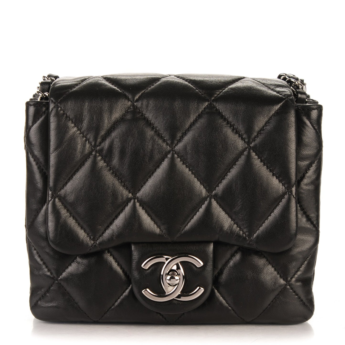 Lambskin Quilted Mini Chanel 3 Flap Black